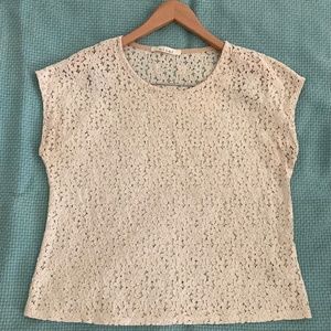 Francesca's Miami Sleeveless Lace Top l Medium l Ivory / Creme / Off White